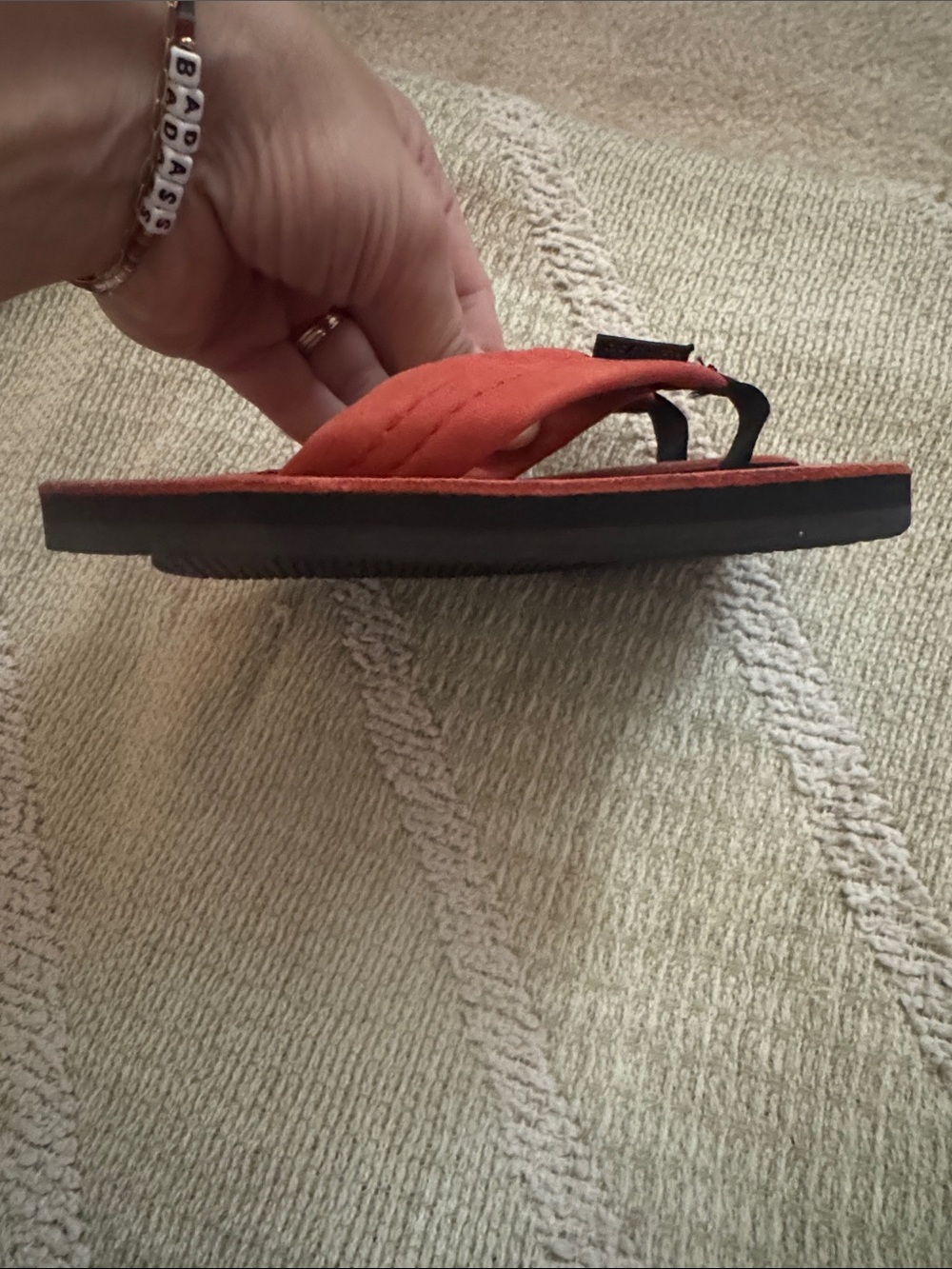 Rainbow Sandals Kids Red Leather Flip Flops Little Kid 11/12 | Beach Summer Sa - Picture 3 of 7